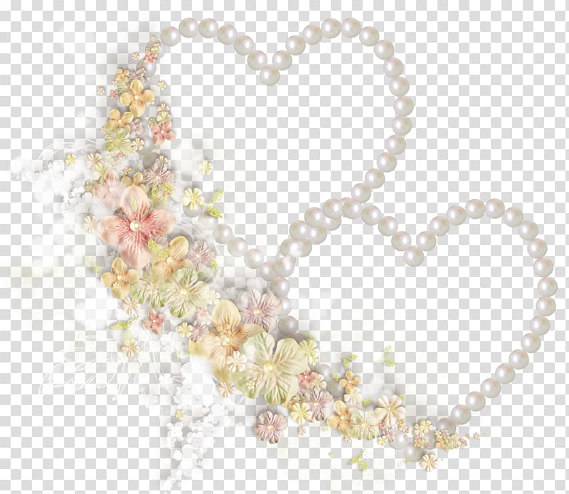 Heart 0, pearls transparent background PNG clipart