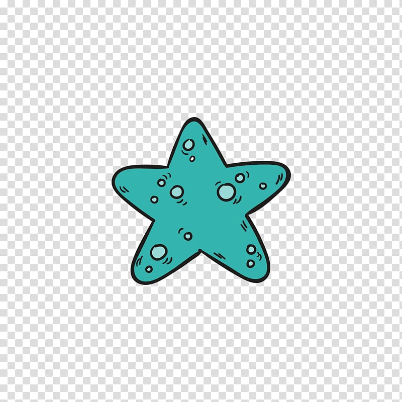 Icon, Green five angle starfish transparent background PNG clipart