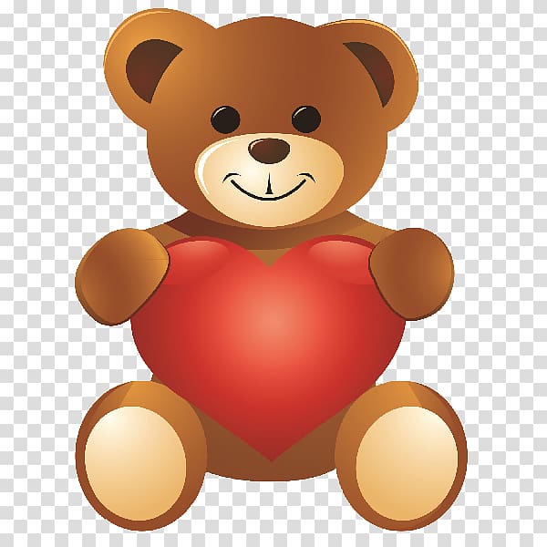 Teddy bear Valentine\'s Day Heart , Orange Bear transparent background PNG clipart