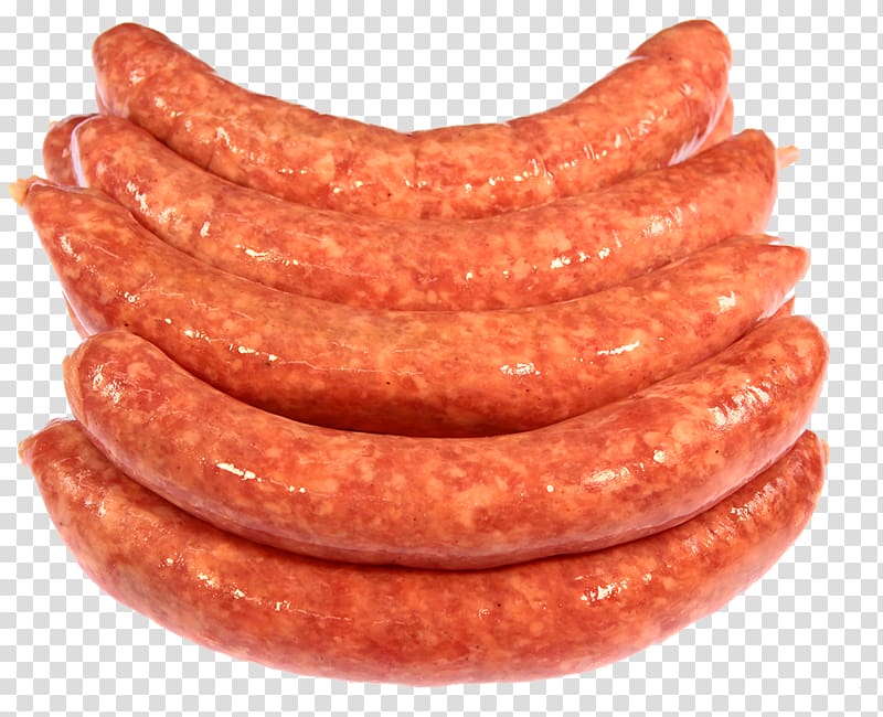 Bratwurst Thuringian sausage Bockwurst Cervelat Salami, sausage transparent background PNG clipart