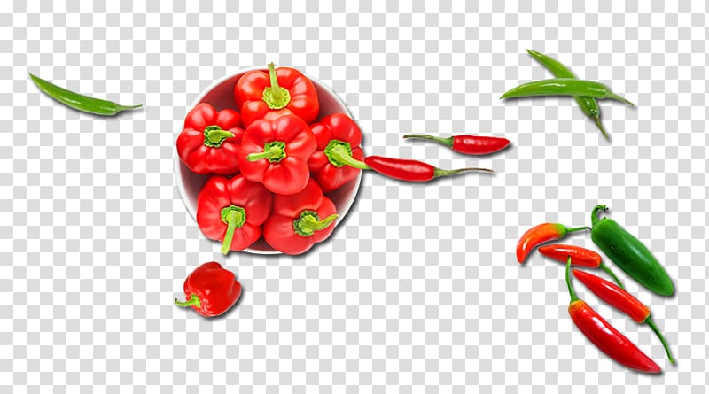 Chili pepper Bell pepper Cherry tomato Vegetable Peperoncino, vegetables transparent background PNG clipart