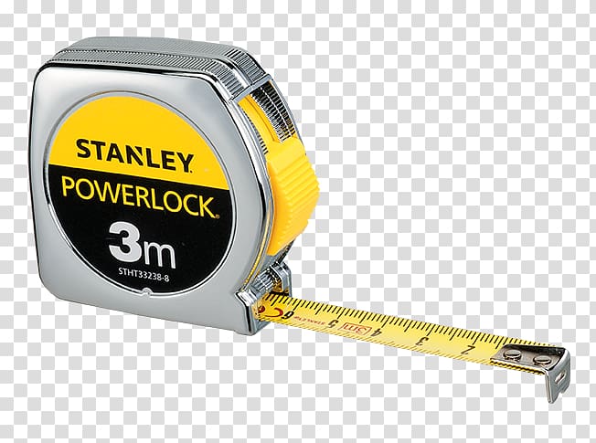 Stanley Hand Tools Tape Measures Stanley Black & Decker, yellow tape measure transparent background PNG clipart