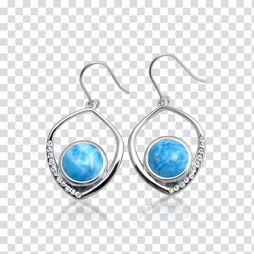 Earring Jewellery Gemstone Larimar Turquoise, volcano transparent background PNG clipart