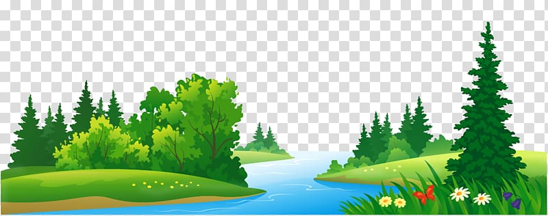 Forest , Grass Lake and Trees , river and trees cartoon illustration transparent background PNG clipart