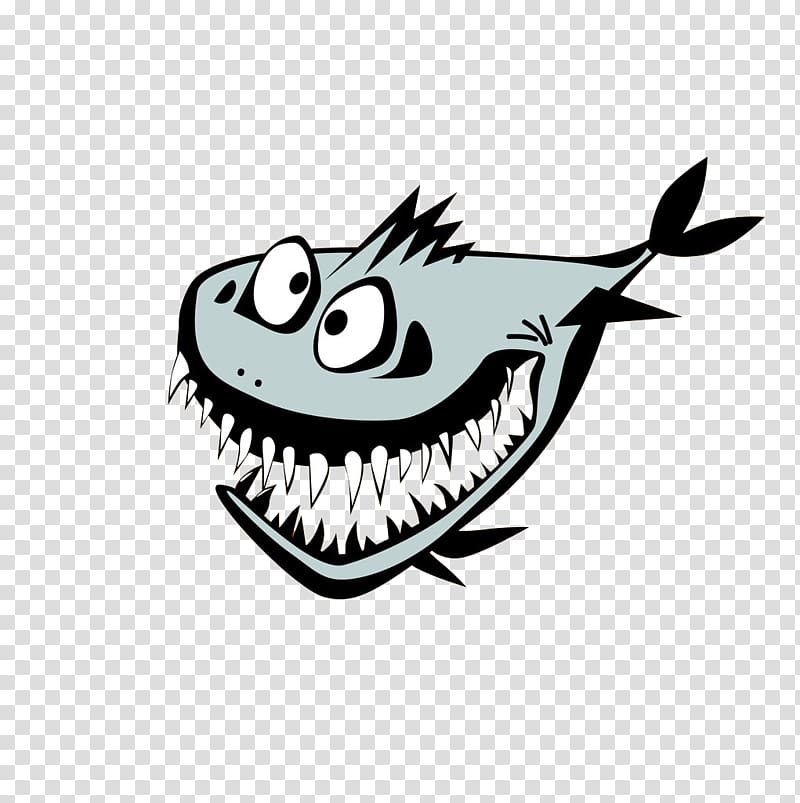 Shark Birthday Illustration, Cartoon ferocious shark transparent background PNG clipart