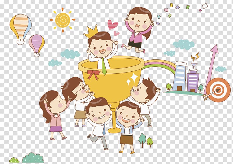 children playing , Children trophy transparent background PNG clipart