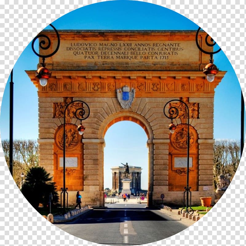 Porte du Peyrou promenade du Peyrou equestrian statue of Louis XIV Place de la Comédie Tourism, arc de triomphe paris transparent background PNG clipart