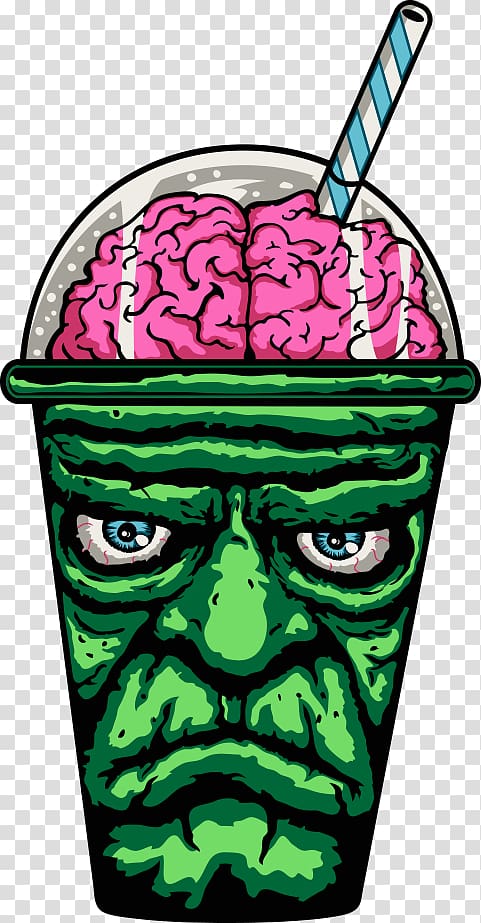 Frankensteins monster Brain, Drinks zombie transparent background PNG clipart