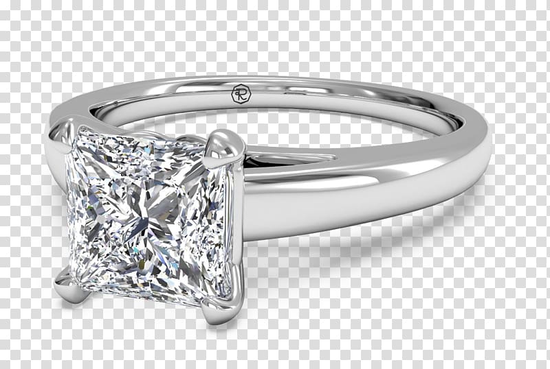 Diamond Wedding ring Earring Princess cut, diamond transparent background PNG clipart