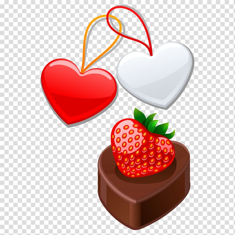 Strawberry pie Chocolate pudding White chocolate Praline, Love shaped chocolate pudding transparent background PNG clipart