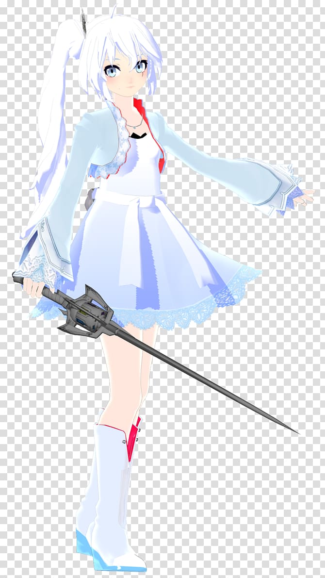 Weiss Schnee Anime MikuMikuDance Chibi, hair transparent background PNG clipart