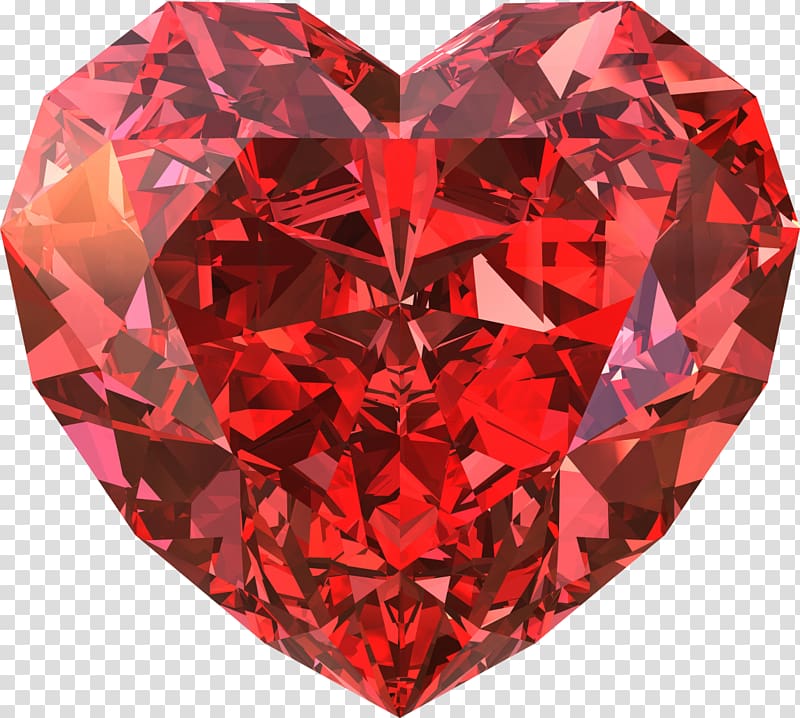 heart-shaped red stone illustration, Heart Diamond Gemstone Ruby, ruby transparent background PNG clipart