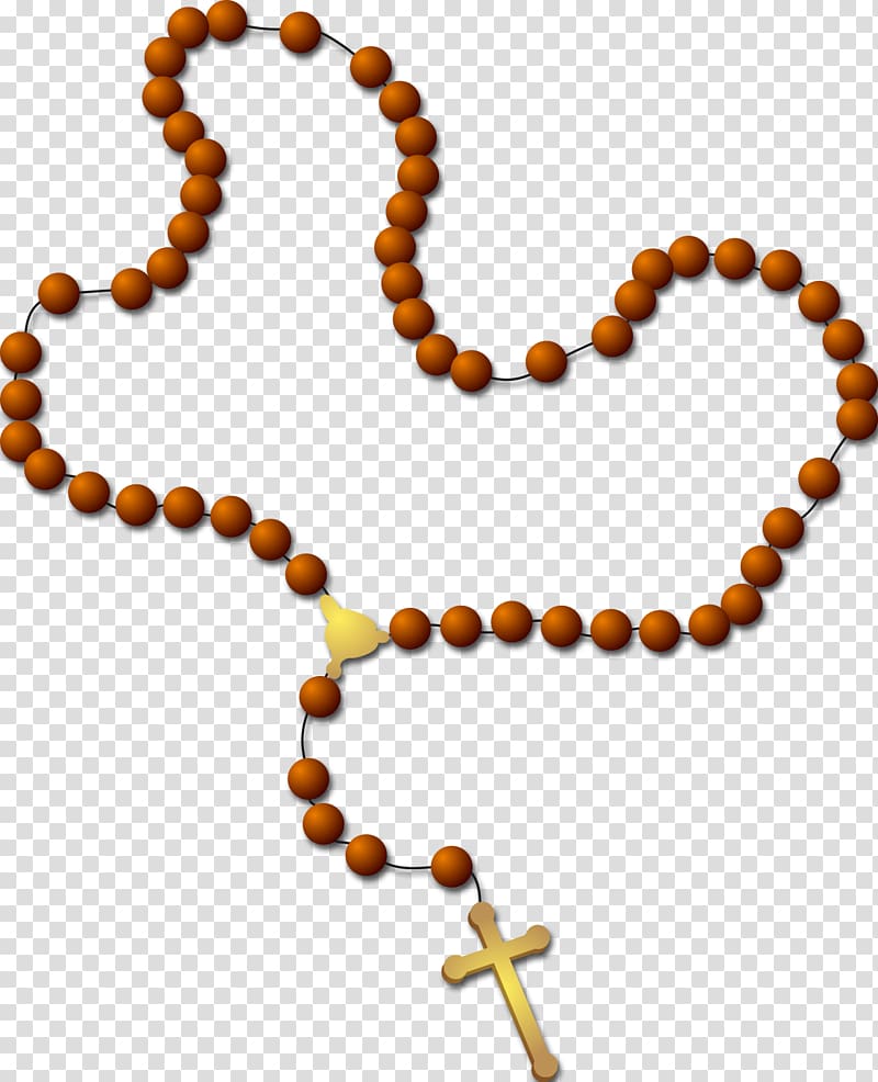 brown rosary beads, Rosary Prayer Beads Legacy Chapels Crucifix, welcome gestures transparent background PNG clipart