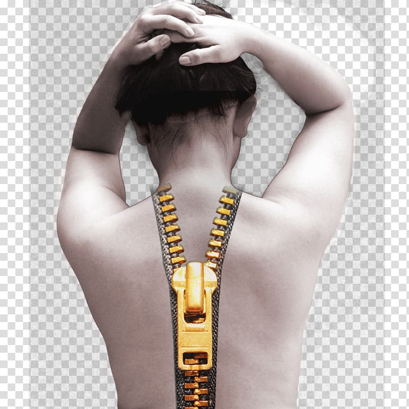 Zipper Human body Bone Back closure, Creative visual people back zipper free transparent background PNG clipart