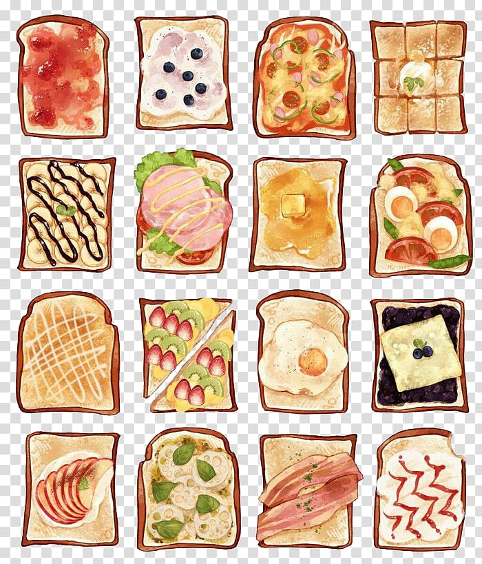Breakfast Food Sandwich Sloppy joe Illustration, A toast transparent background PNG clipart