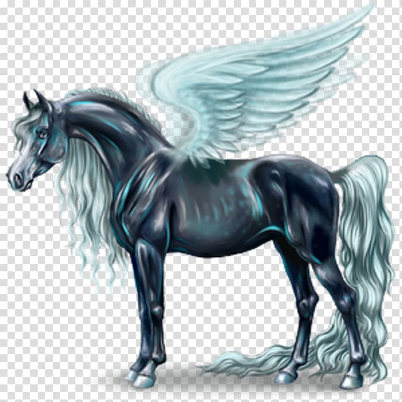 Howrse Pegasus Unicorn Friesian horse Flying horses, pegasus transparent background PNG clipart
