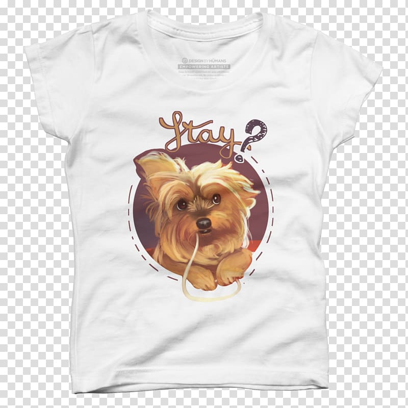 Yorkshire Terrier T-shirt Design by Humans Canidae Carnivora, yorkie transparent background PNG clipart