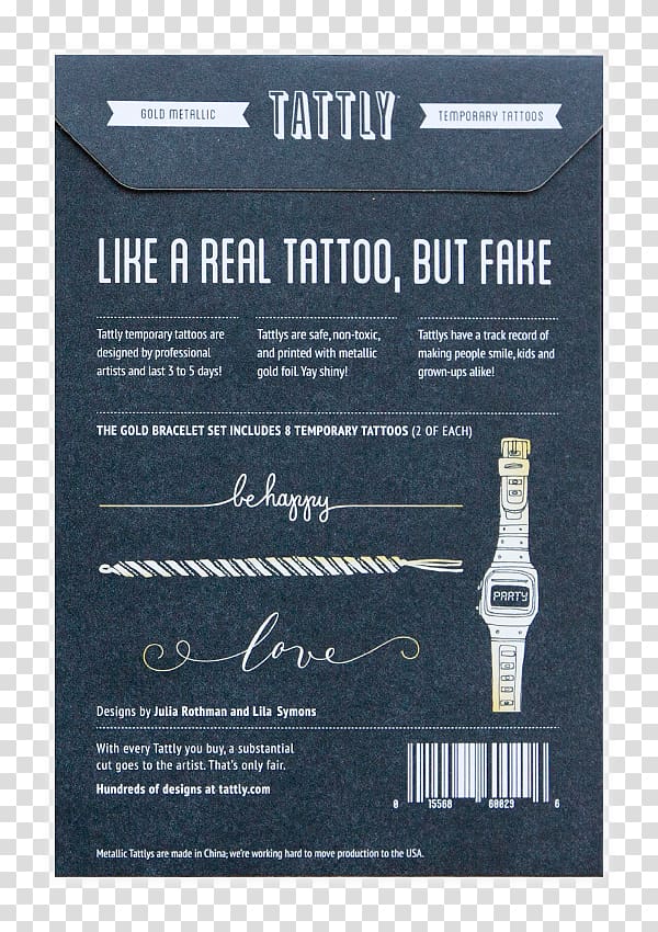 Tattly Tattoo artist Gold, rifle-paper-co transparent background PNG clipart