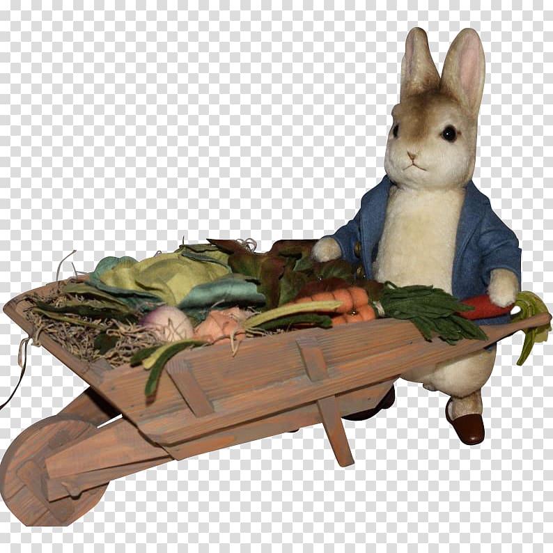 The Tale of Peter Rabbit Wheelbarrow R. John Wright Dolls, rabbit transparent background PNG clipart