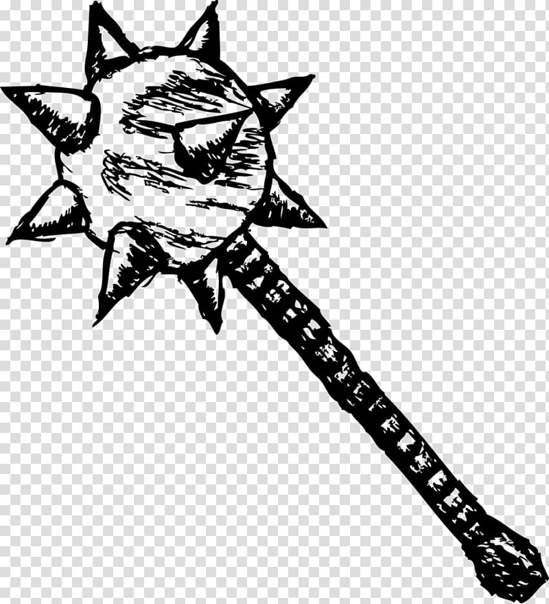 Mace Weapon Drawing Club Sketch, weapon transparent background PNG clipart