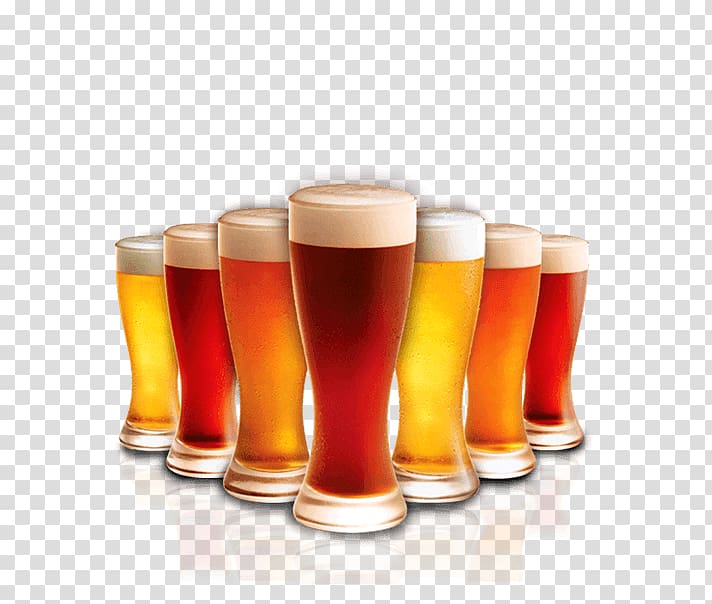 filled clear beverage glasses, Collection Of Pints Beer transparent background PNG clipart