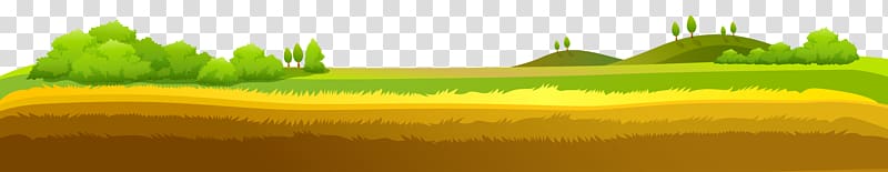 green field with bushes and hills on background , Green Grasses Tree , Fall Cover transparent background PNG clipart