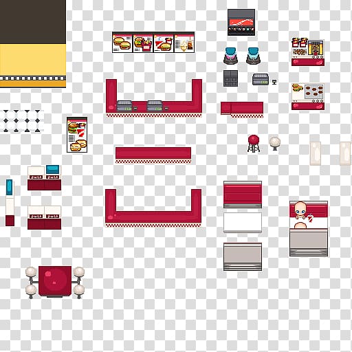 Tile-based video game RPG Maker VX Fast food restaurant, fast-food restaurant transparent background PNG clipart