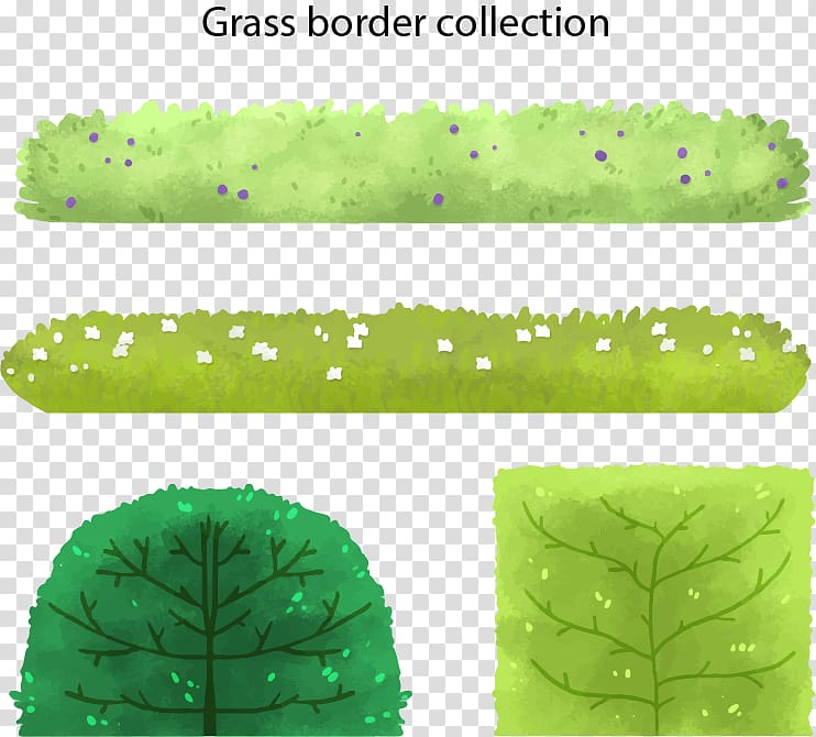 Watercolor painting Graphic design, Watercolor grass borders transparent background PNG clipart
