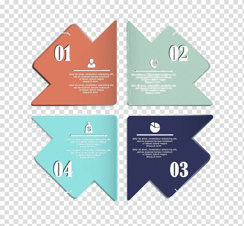 four assorted-color arrows illustration, Euclidean Element, Arrow ppt element material transparent background PNG clipart