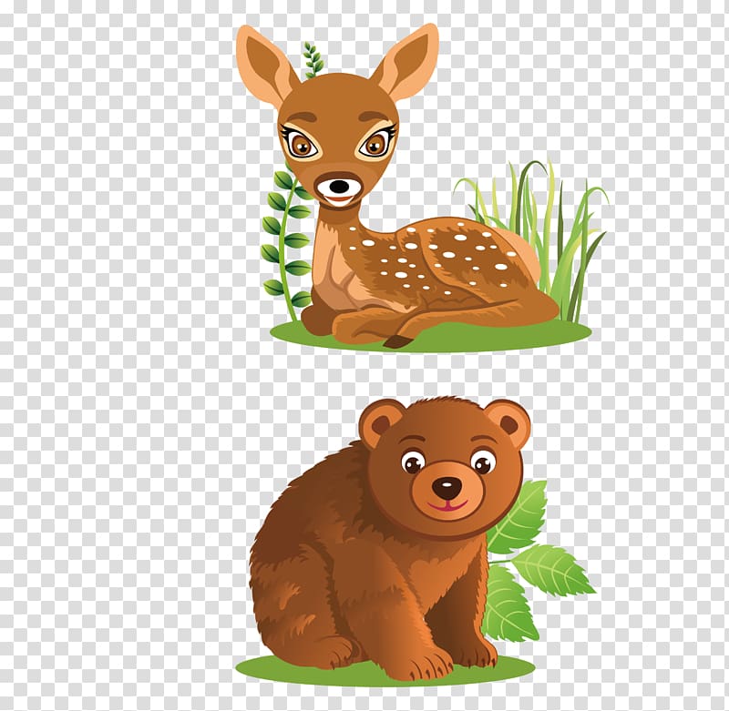 Brown bear Polar bear Deer , Elk and bear material transparent background PNG clipart