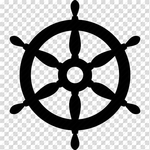 silhouette of sailing ship wheel, Ship\'s wheel Helmsman Rudder, Sea, Ship Wheels Icon transparent background PNG clipart