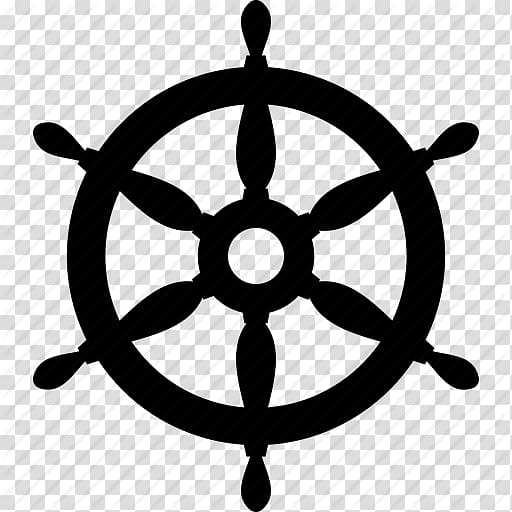 Silhouette of sailing ship wheel, Ship\'s wheel Helmsman Rudder, Sea ...