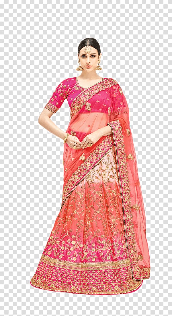 Lehenga-style saree Gagra choli Sari, bridal lehenga kameez transparent background PNG clipart