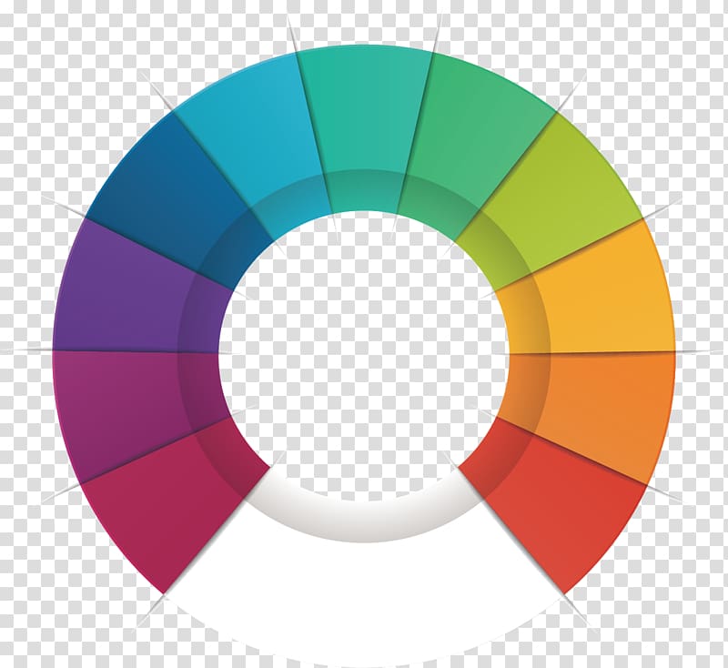 white and multi-colored circle illustration, Circle Pie chart, creative element PPT transparent background PNG clipart