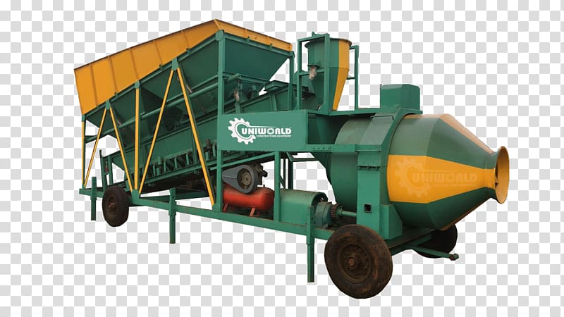 Machine Cement Mixers Concrete plant Uniworld Construction Equipment, mechanical crane transparent background PNG clipart