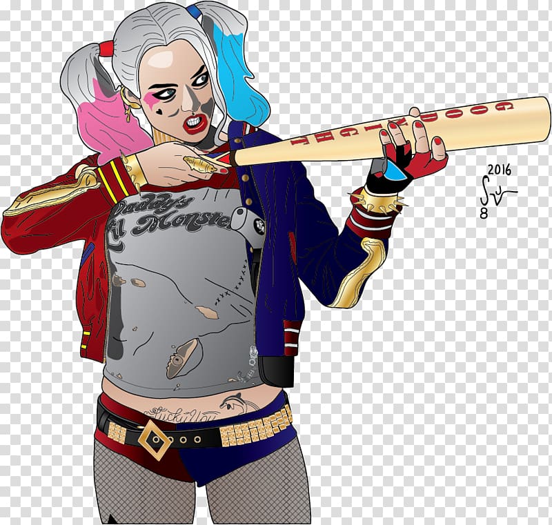 Harley Quinn Joker Batman Art, margot robbie transparent background PNG clipart