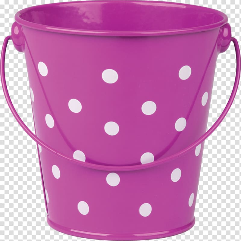 Bucket Polka dot Plastic Handle, bucket transparent background PNG clipart