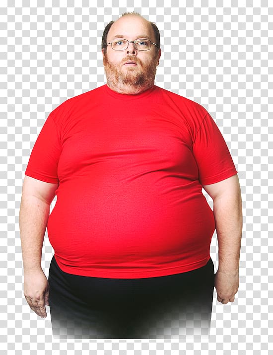 man wearing red crew-neck T-shirt and black bottoms illustration, Weight loss Forskolin Lorcaserin Human body, fat man transparent background PNG clipart