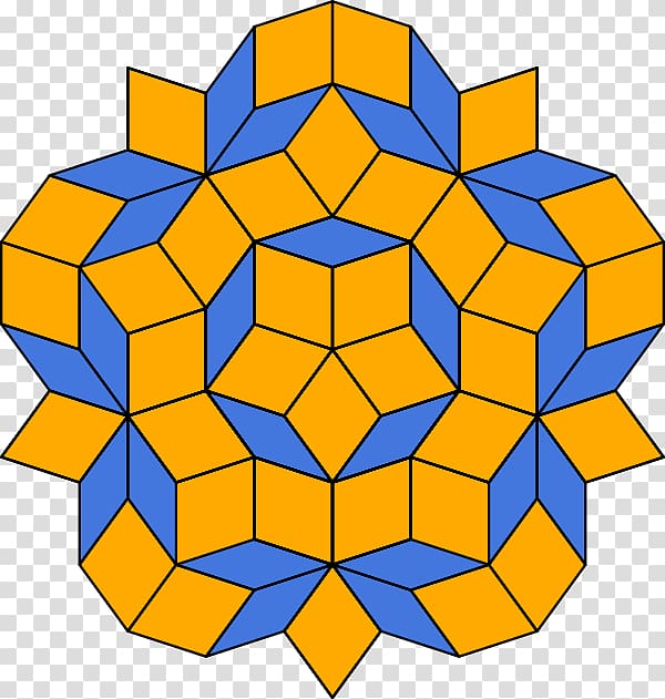 Penrose tiling Tessellation Quasicrystal Physicist Rhombus, Mathematics transparent background PNG clipart