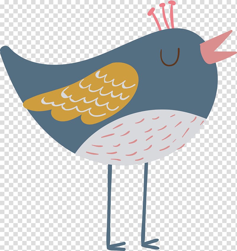 gray and white bird , Bird Cartoon Drawing Singing, The Singing Bird transparent background PNG clipart