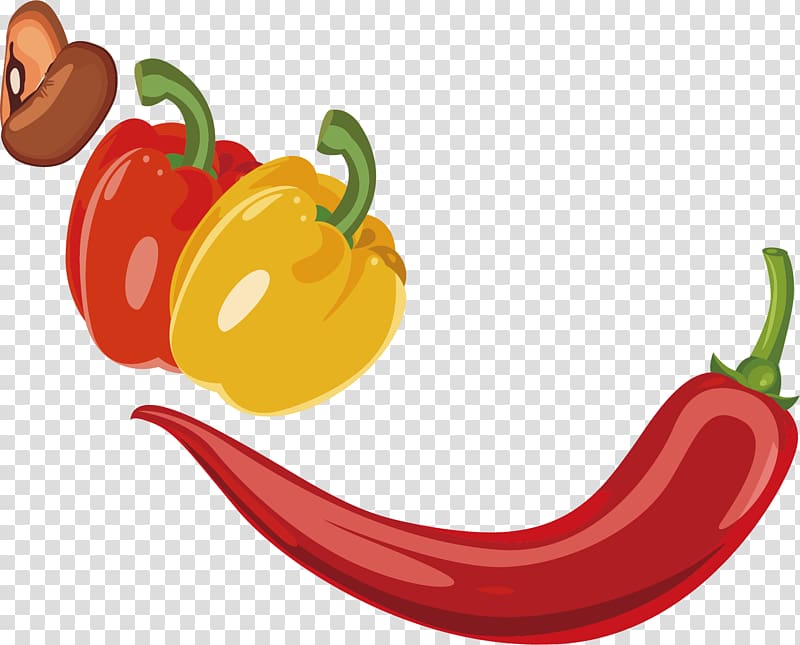 Chili pepper Bell pepper Vegetable, Cartoon vegetables transparent background PNG clipart