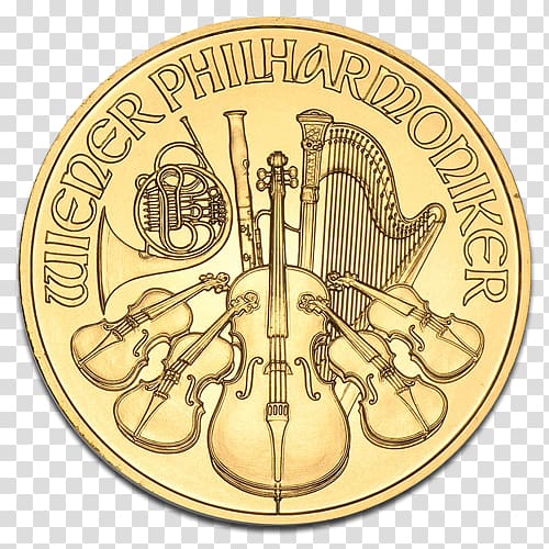 Austrian Silver Vienna Philharmonic Gold Orchestra, financial gold coins transparent background PNG clipart