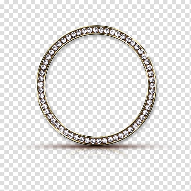 silver-colored clear gemstone eternity ring, Watch Jewellery Bracelet Bangle .xchng, Diamond Border transparent background PNG clipart