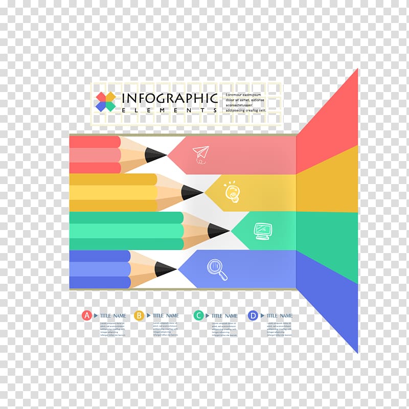 Infographic Pencil Icon, And color pencil icon transparent background PNG clipart