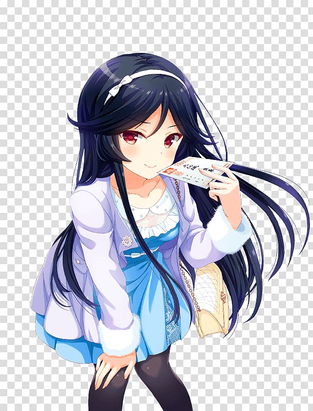 Black hair Long hair Anime Brown hair, hair transparent background PNG clipart