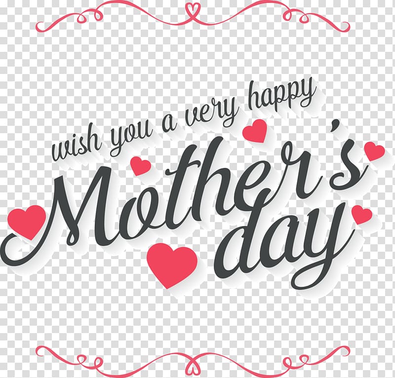wish you a very happy mother's day text, Mother\'s Day Father\'s Day Gift Greeting card, hand-painted Mother\'s Day greeting card transparent background PNG clipart