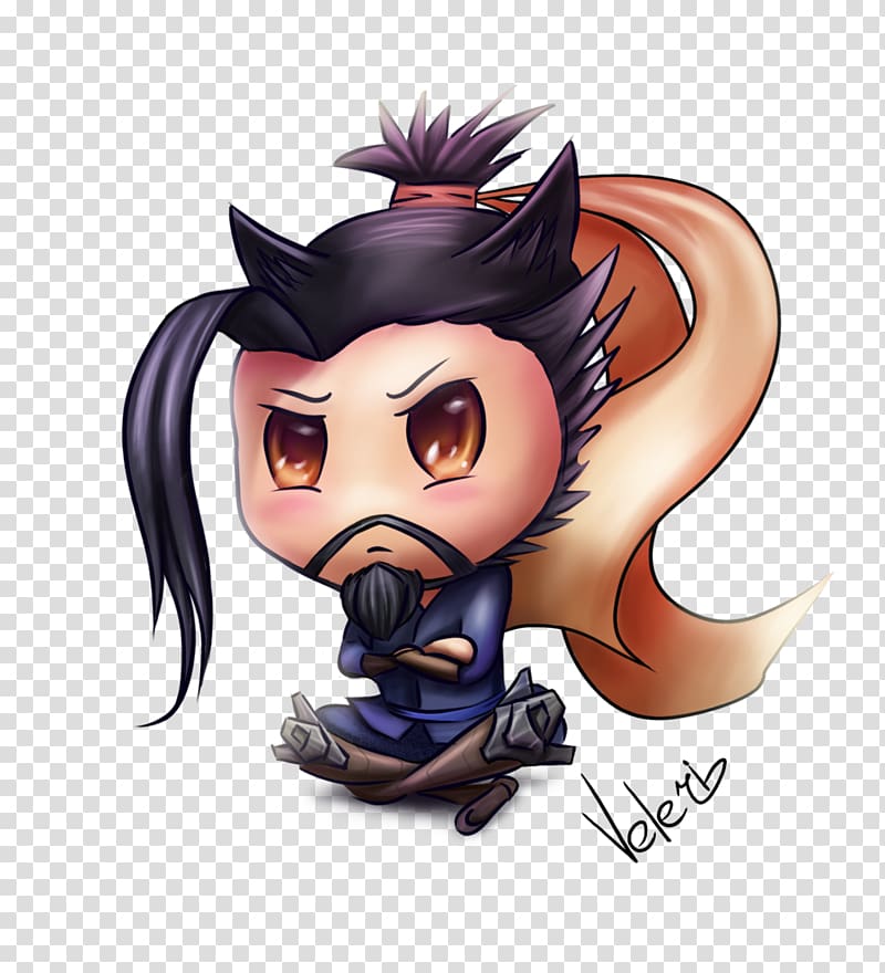 Hanzo Overwatch Art Chibi Drawing, Chibi transparent background PNG clipart