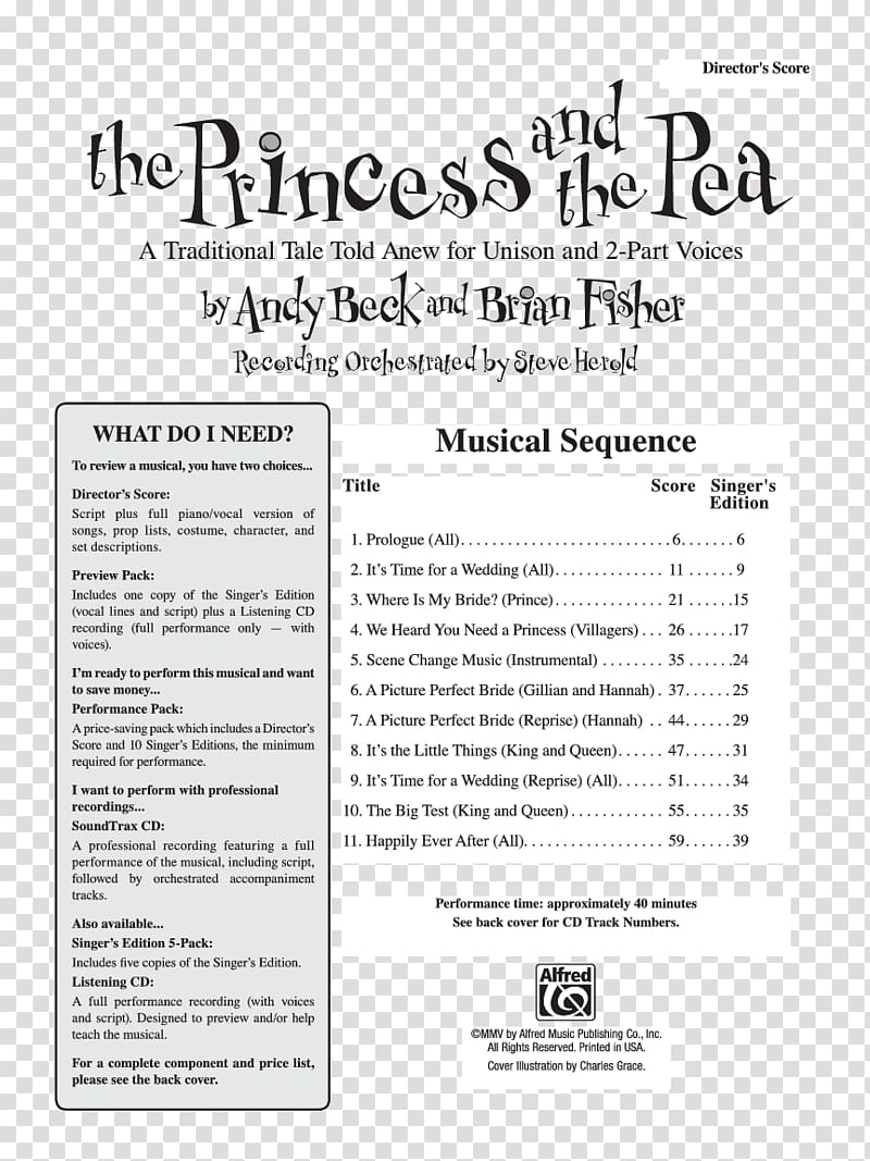 The Princess and the Pea Book Music J.W. Pepper & Son, book transparent background PNG clipart