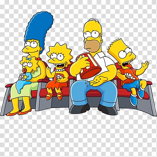 The Simpson family illustration, Homer Simpson Marge Simpson Maggie Simpson Bart Simpson Lisa Simpson, the simpsons transparent background PNG clipart