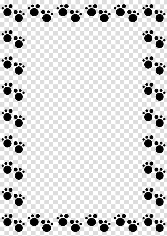 black paw prints frame, Pug Dachshund Cat Puppy , Footprints border material transparent background PNG clipart